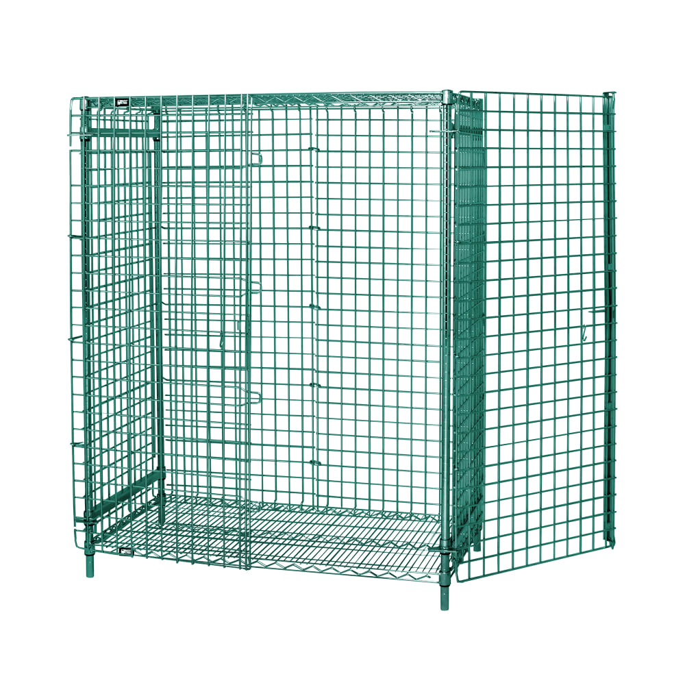 688-184863SECP 48" Stationary Security Cage - 18"W, Green Epoxy Coated