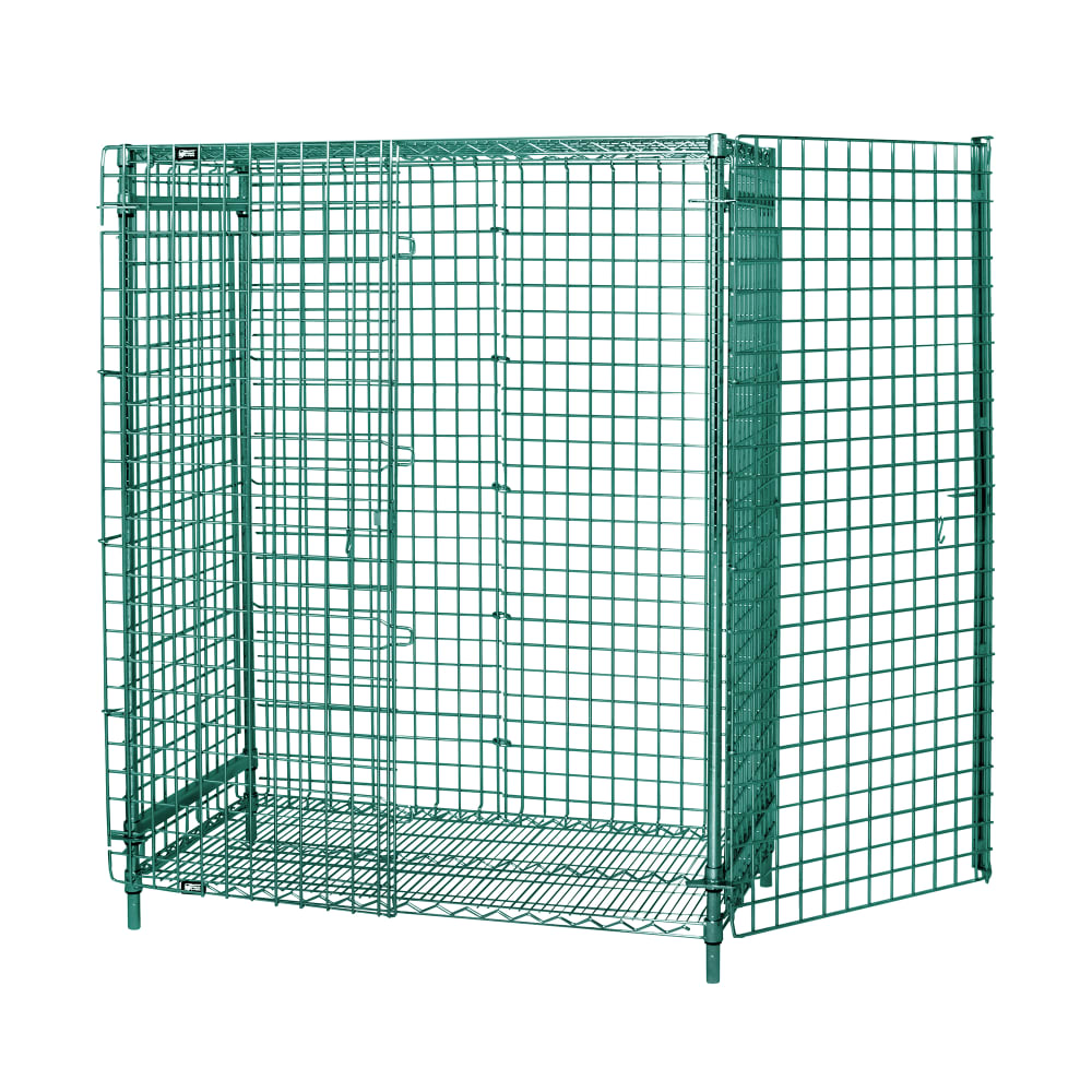 688-216063SECP 60" Stationary Security Cage - 21"W, Green Epoxy Coated