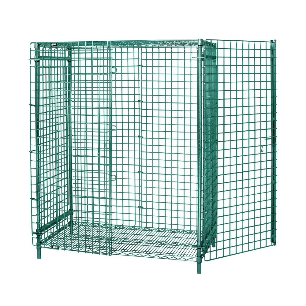 688-244863SECP 48" Stationary Security Cage - 24"W, Green Epoxy Coated