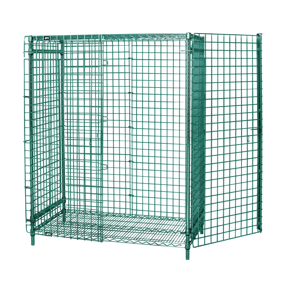 688-214863SECP 48" Stationary Security Cage - 21"W, Green Epoxy Coated