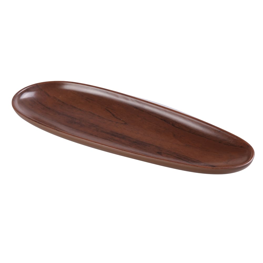 614-WL214 14" Oval Melamine Plate, Wood Grain