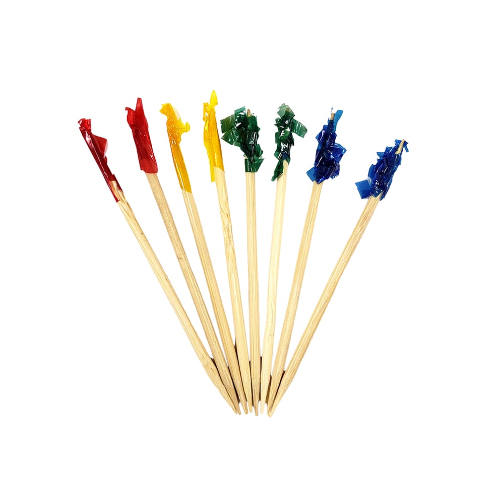 285-TRF101 2 3/4" Wood Regular Frill Toothpick, Assorted Colors