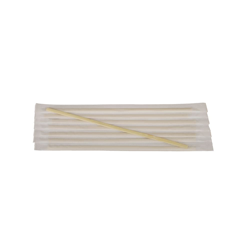 285-BCS7PW 7" Wrapped Coffee Stirrers w/ Squared Ends, Bamboo