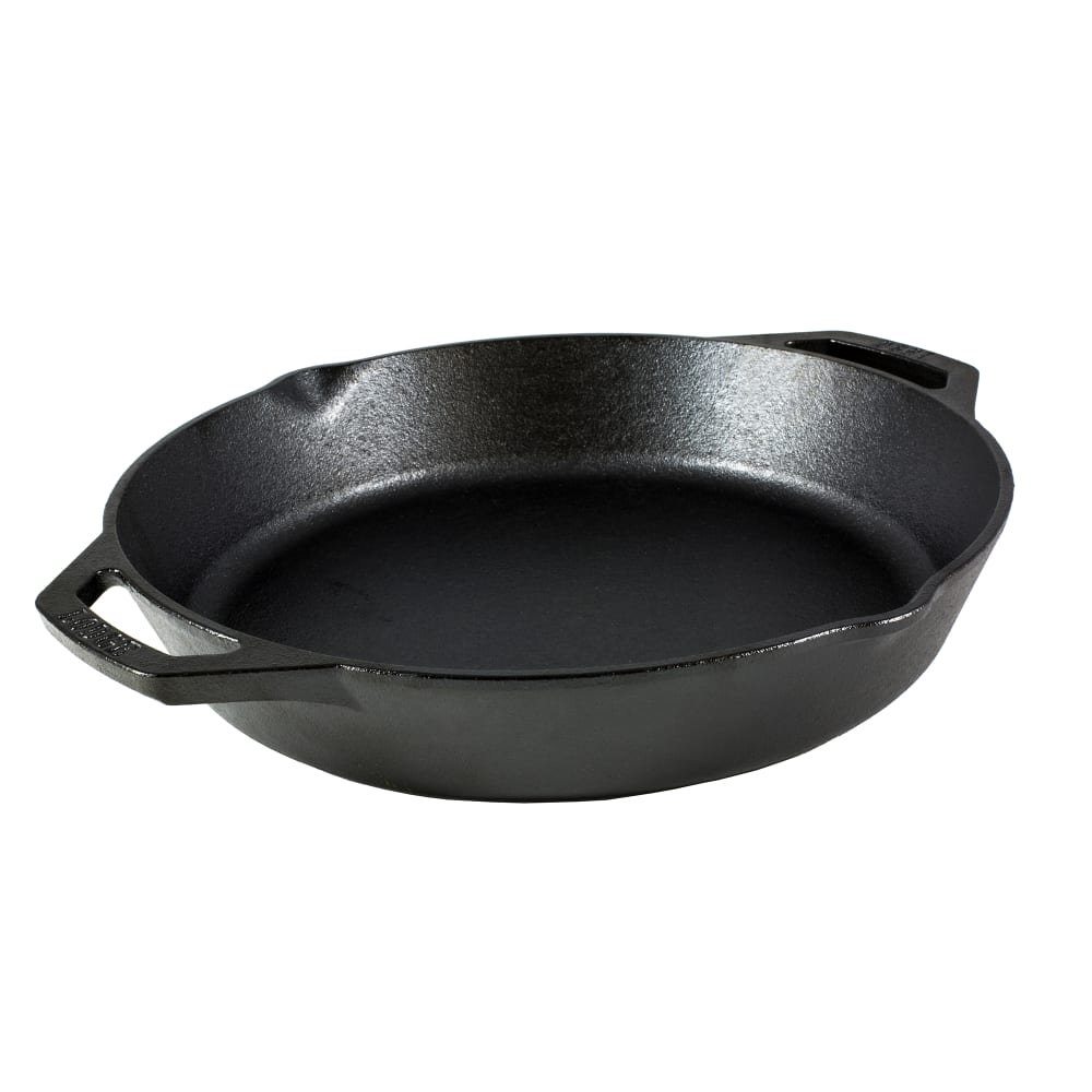 261-L10SKL 12 5/8" Round Seasoned Cast Iron Skillet w/ Handles