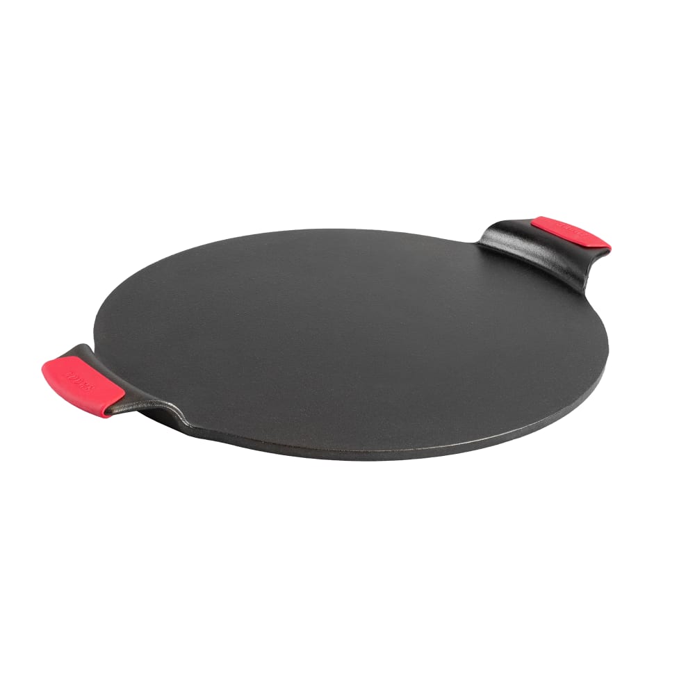 261-BW15PPA1 15" Round Cast Iron Pizza Pan w/ Silicone Grip Handles