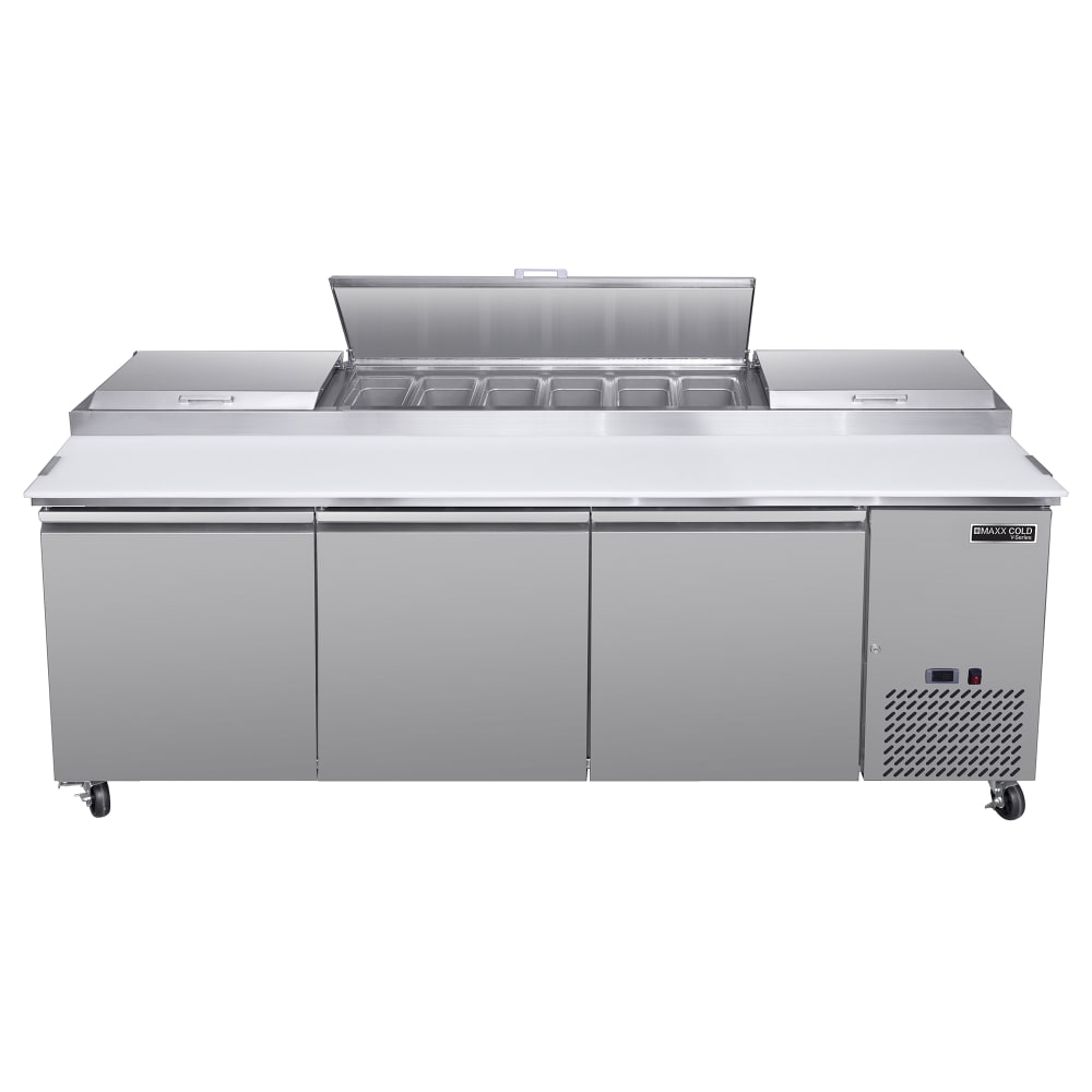 763-MVPP92HC 92 4/5" V-Series Pizza Prep Table w/ Refrigerated Base, 115v