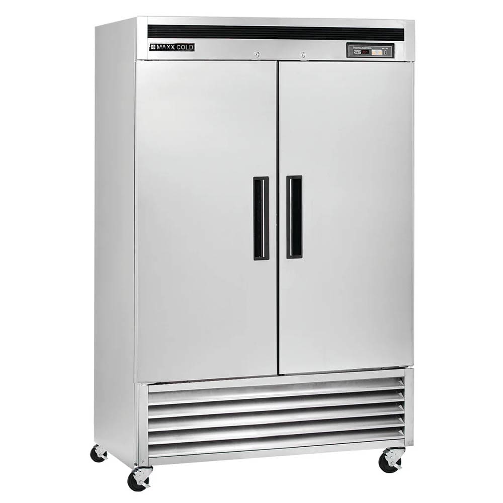 763-MCR49FDHC 54" Two Section Reach In Refrigerator, (2) Left/Right Hinge Solid Doors, 120v