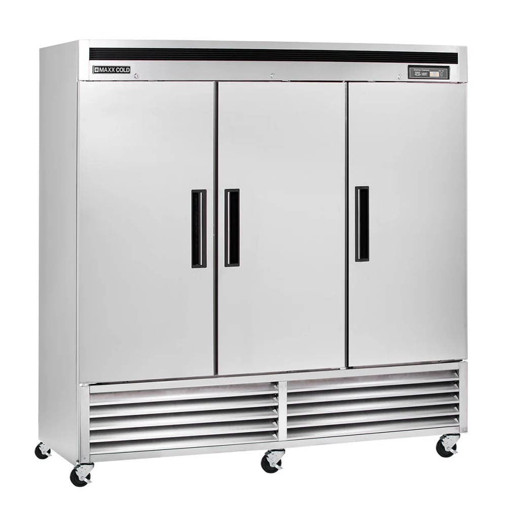 763-MCR72FDHC 81" Three Section Reach In Refrigerator, (3) Left/Right Hinge Solid Doors, 120...