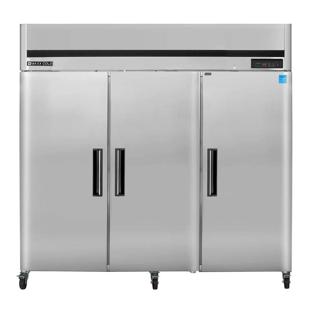763-MCFT72FDHC 81" Three Section Reach In Freezer, (3) Solid Doors, 120v