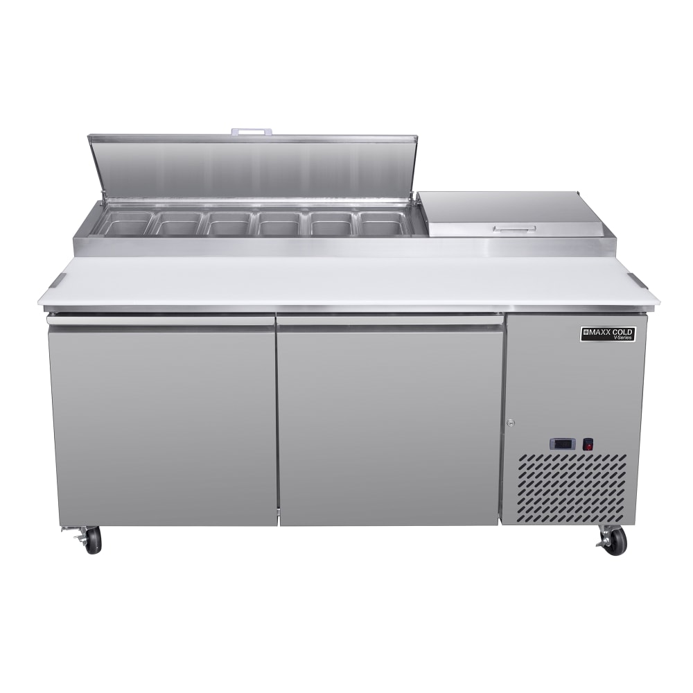 763-MVPP70HC 66 4/5" V-Series Pizza Prep Table w/ Refrigerated Base, 115v