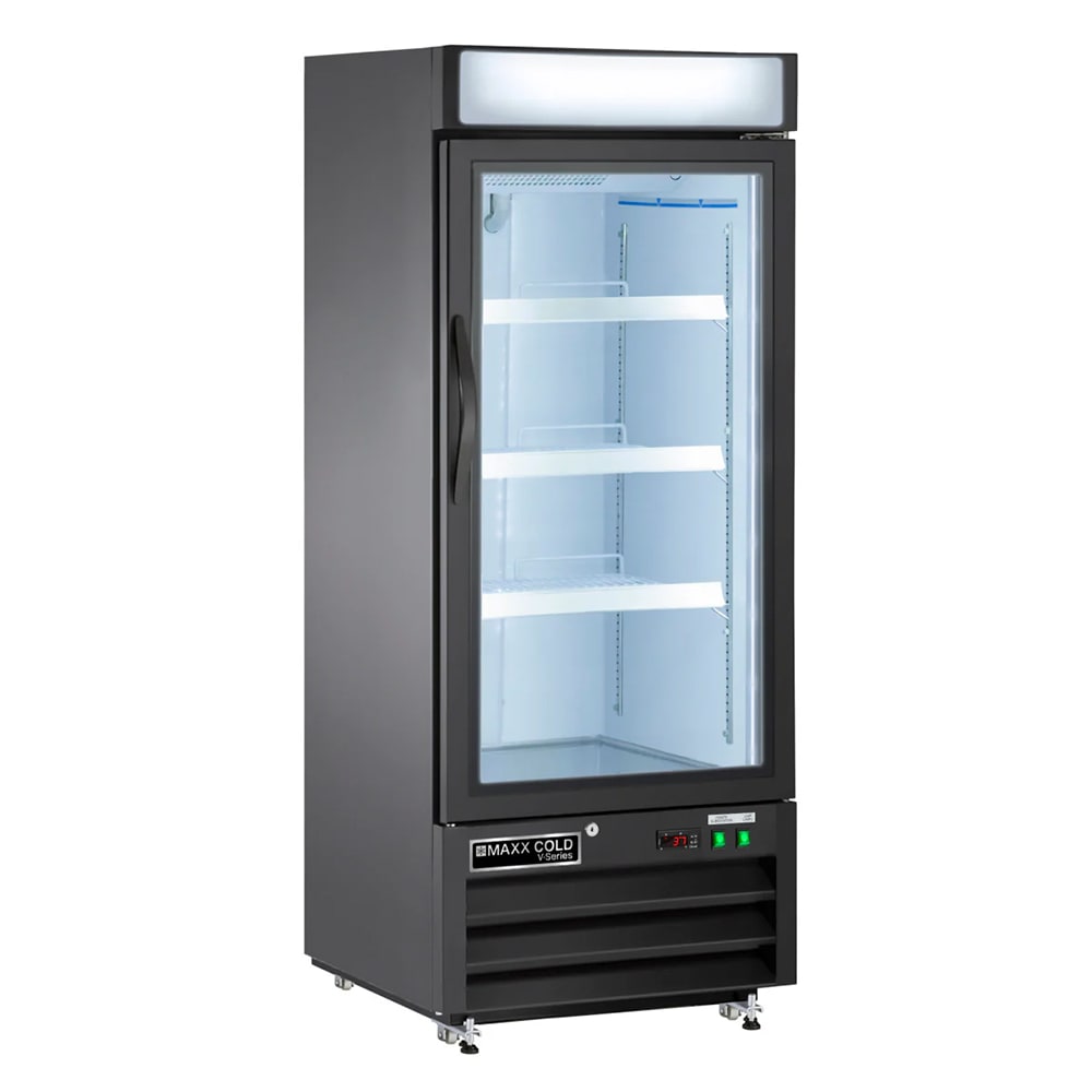 763-MVMF12B 25" V-Series One Section Display Freezer w/ Swing Door - Bottom Mount Compressor...