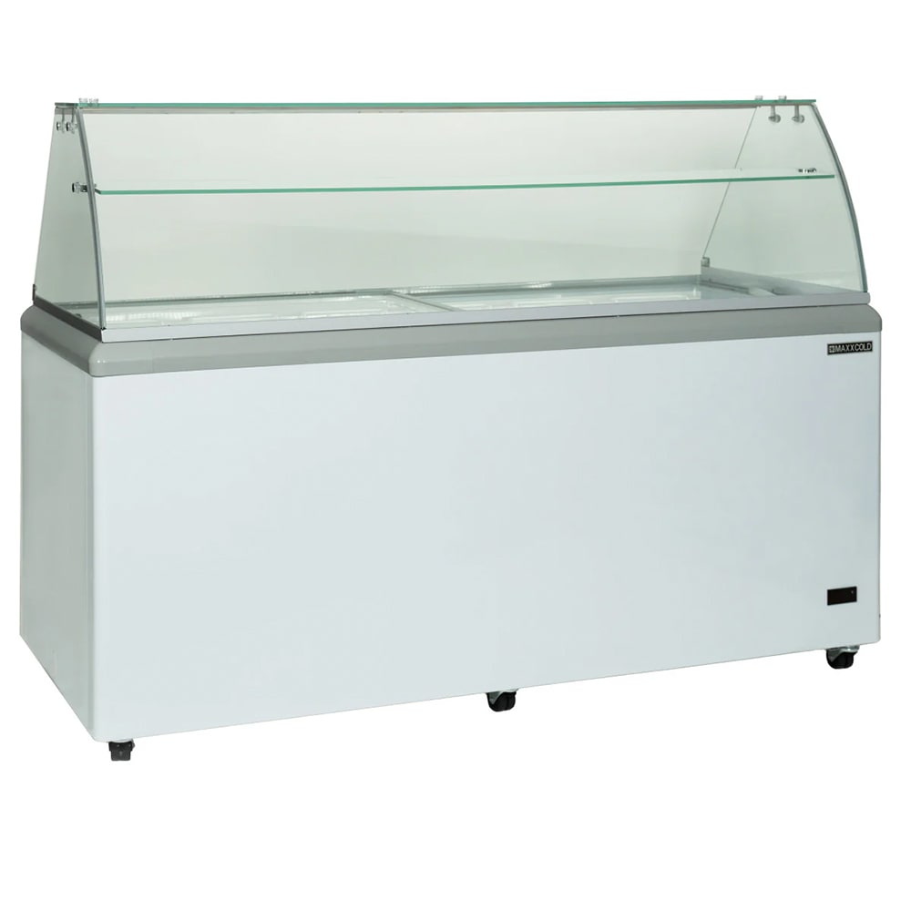 763-MXDC12 70" X-Series Mobile Ice Cream Dipping Cabinet w/ 22 Tub Capacity - White, 120v