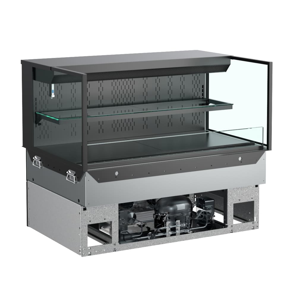 529-NE6020RSSV 59 3/4" Reveal® Drop-In Horizontal Open Air Cooler w/ (2) Levels, 110-120v