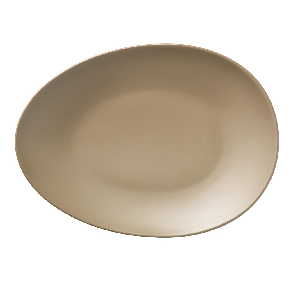 192-DRI8S Organic Oval Driftstone Plate - 13 3/4" x 10 1/8", Porcelain, Sand
