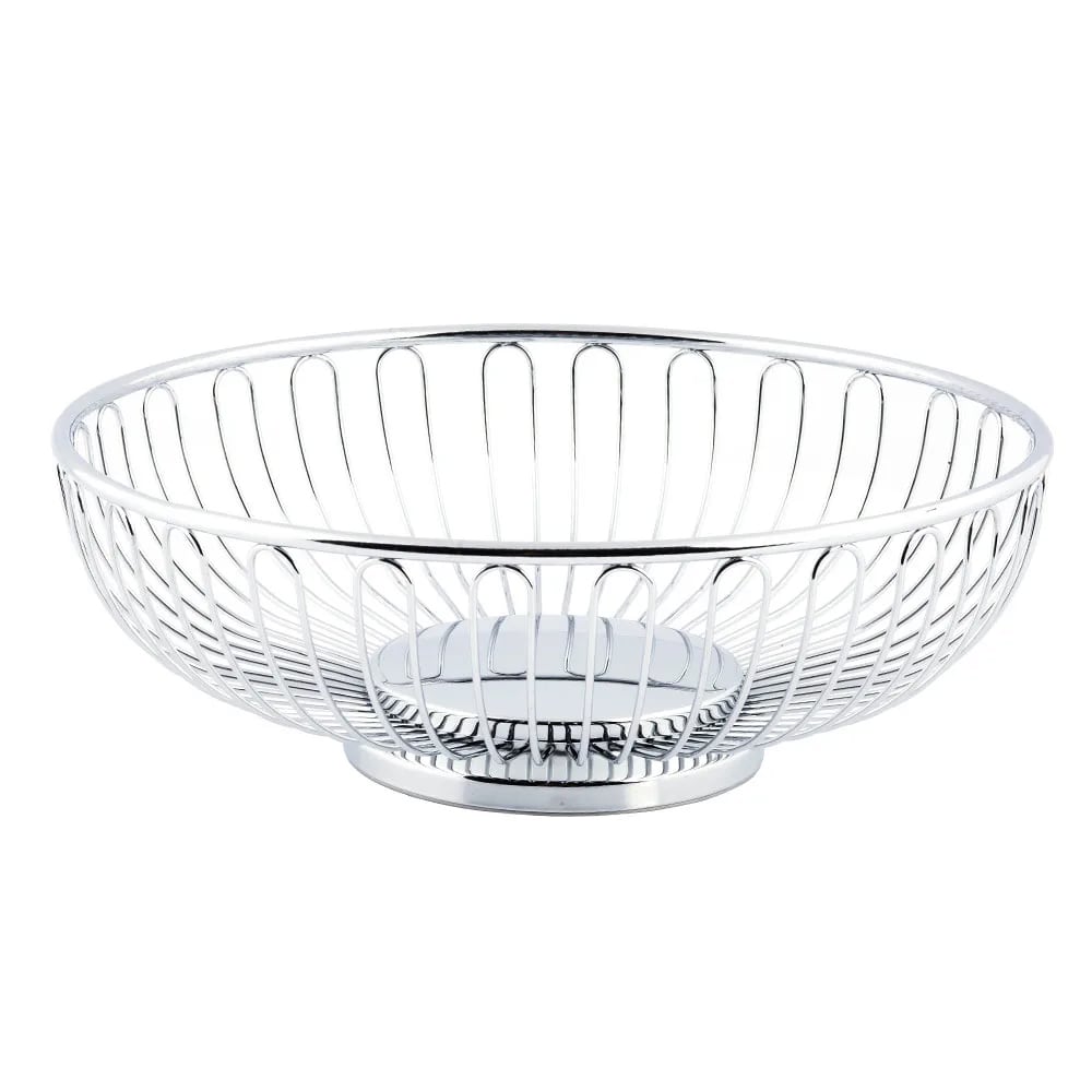 229-4170 Round Chalet Basket, 8 1/8 x 2 3/4", Chrome Plated