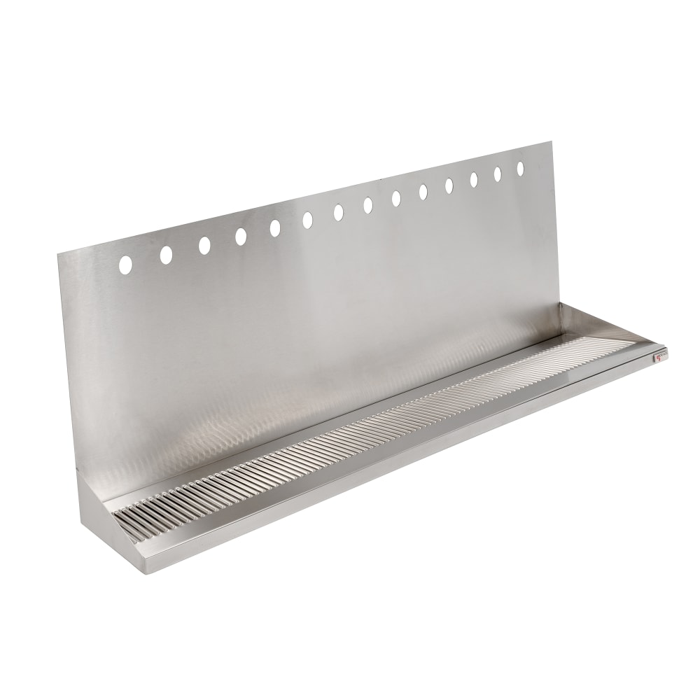 711-DP332ELD143 Wall Mount Drip Tray Trough w/ 1/2" Drain - 48"W x 6 3/8"D x 14&qu...