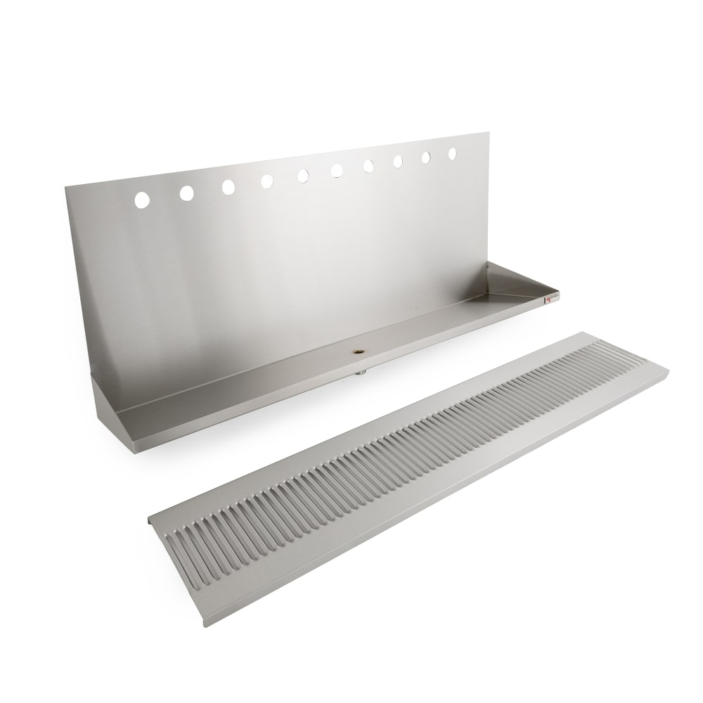 711-DP332ELD103 Wall Mount Drip Tray Trough w/ 1/2" Drain - 36"W x 6 3/8"D x 14&qu...