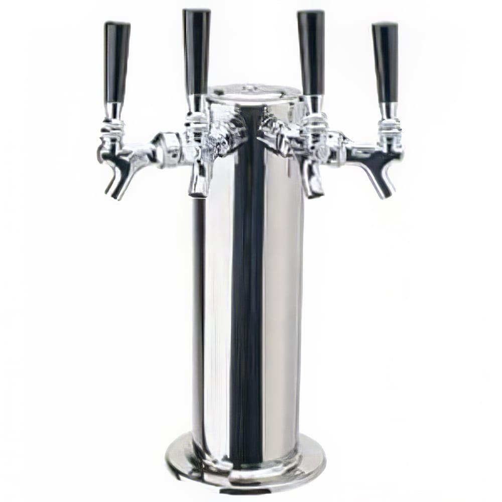 711-DS144PSS Countertop Column Draft Beer Tower w/ (4) Faucets - Air Cooled, Stainless Steel