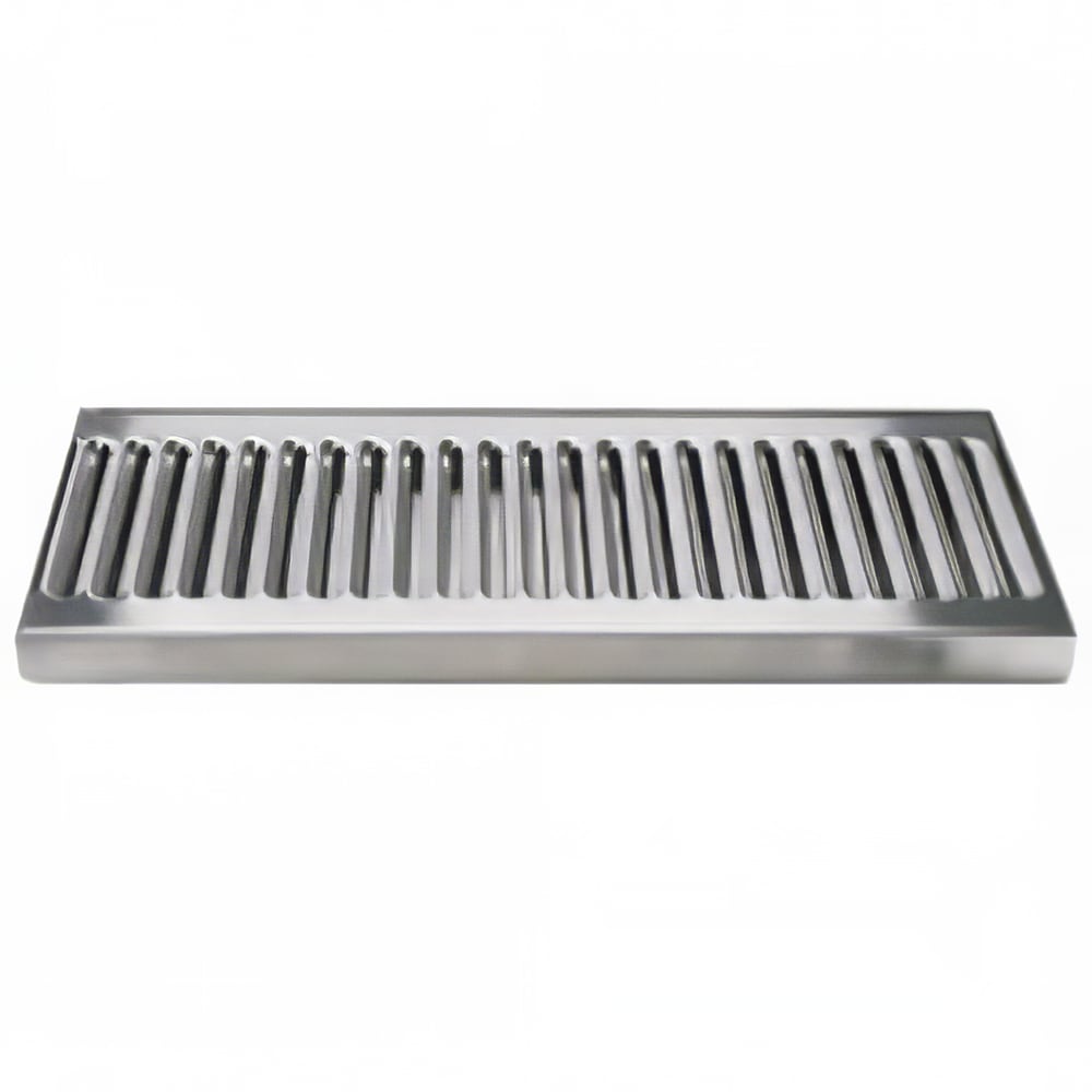 711-DP120 Surface Mount Drip Tray Trough w/ Louvered Screen - 12"W x 5"D, Stainless Ste...
