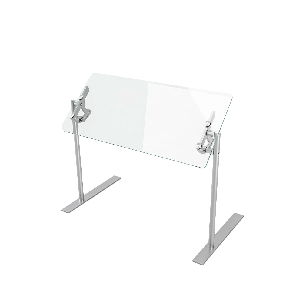 315-VG3P36 36" Portable Food Shield - Free-Standing, Adjustable, Glass/Aluminum