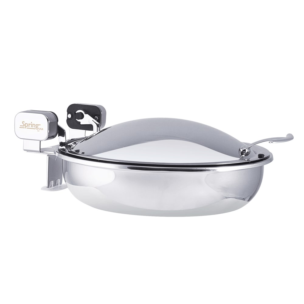 315-2372636 4 qt Round Sauteuse Chafer - Induction Ready, Stainless w/ Chrome-Plated Accents