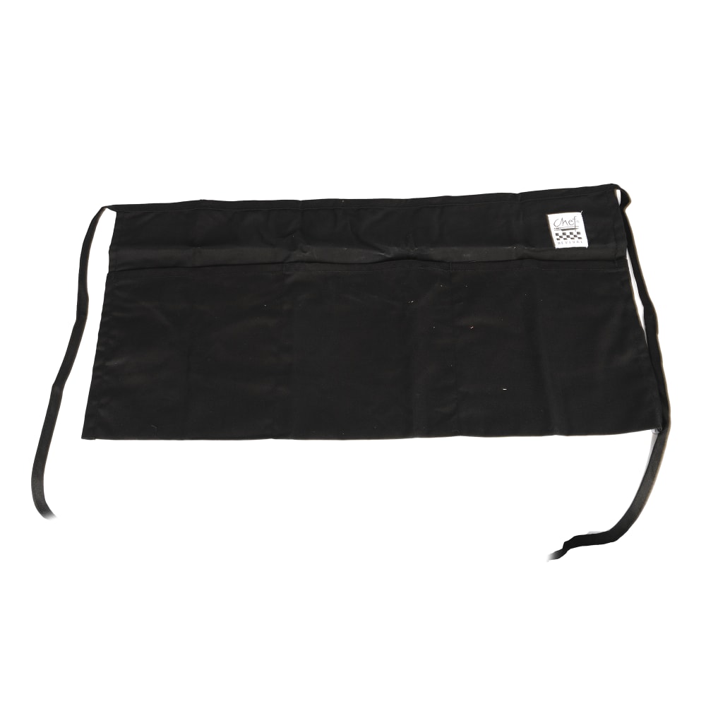 094-605WAFHBK Waist Apron, Twill Blend, 12" x 24", 3 Pocket, Black