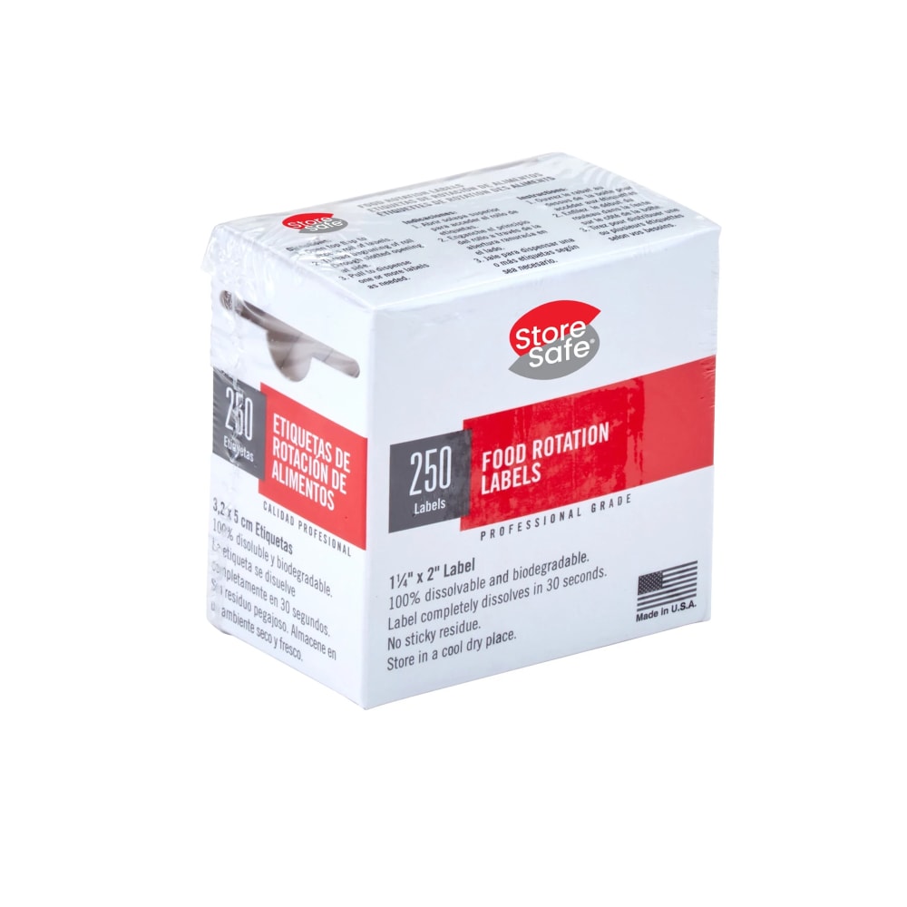 144-1252SLINB250148 StoreSafe® Rectangular Blank Food Storage Labels - 1 1/4" x 2", Whi...