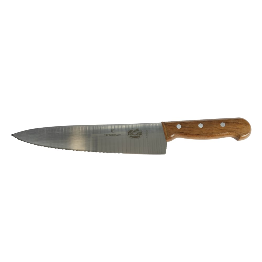 037-47023 Wavy/Straight Chef's Knife w/ 10" Blade, Wood Handle