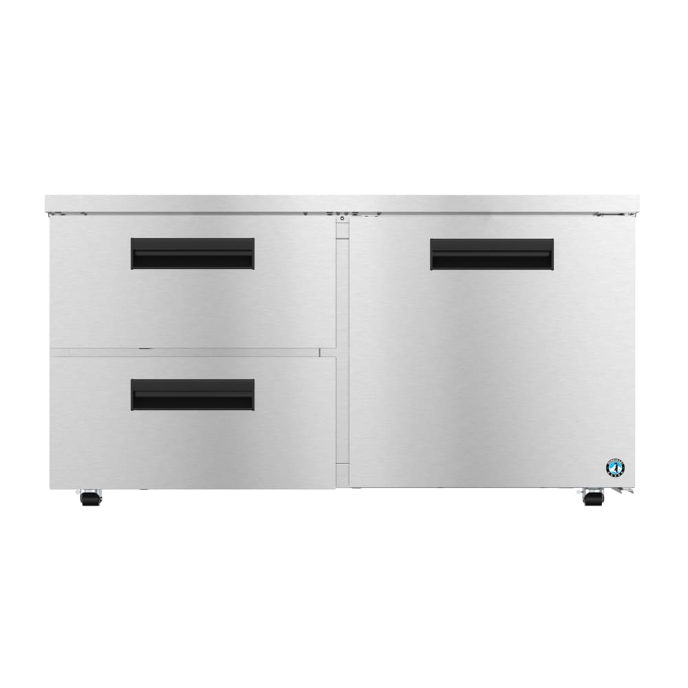 440-UR60BLPD2 60" Steelheart Undercounter Refrigerator w/ (2) Sections, (1) Door & (2) D...
