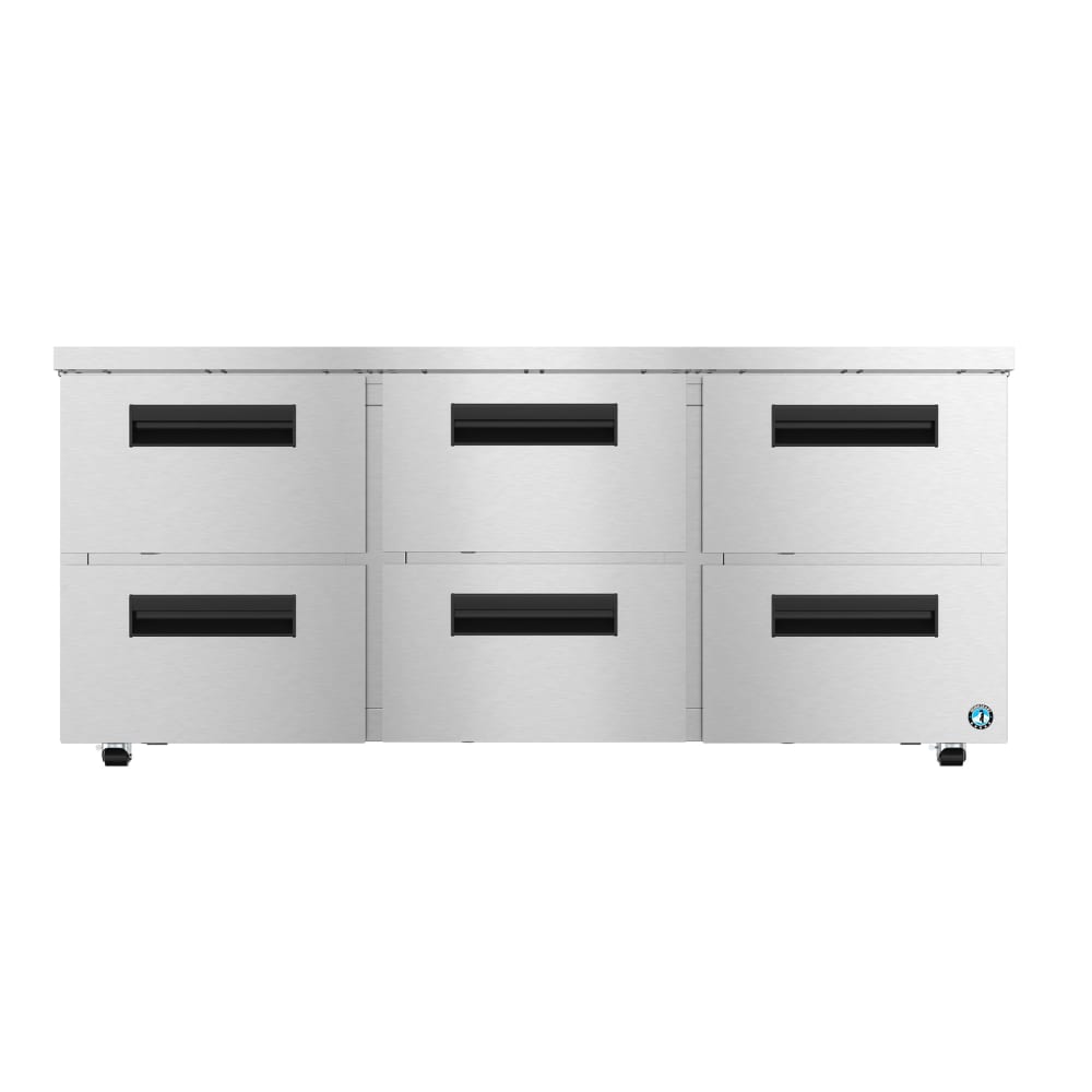 440-UR72BLPD6 72" Steelheart Undercounter Refrigerator w/ (3) Sections & (6) Drawers, 11...
