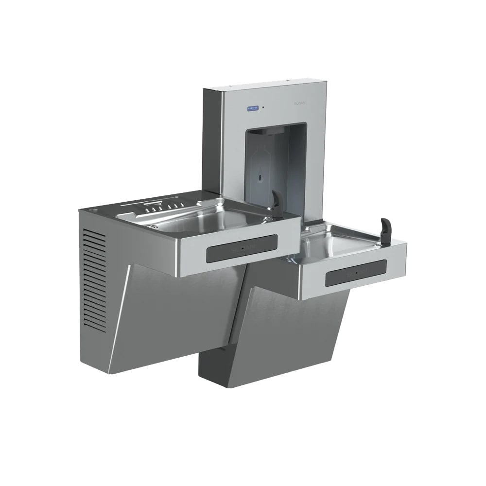 568-33820006 DropSpot™ Wall Mount Bi Level Drinking Fountain w/ Bottle Filler - Refrigerated, Fil...