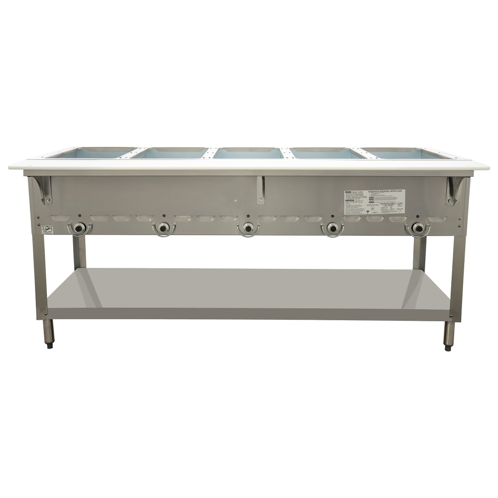 212-305NG 73" Hot Food Table w/ (5) Wells & Undershelf, Natural Gas