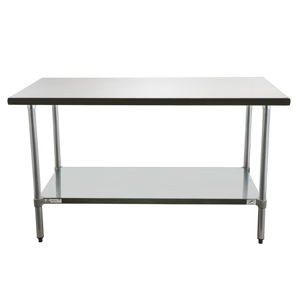 212-316S24605R 60" 16 ga Work Table w/ Undershelf & 300 Series Stainless Top, 5" Ba...