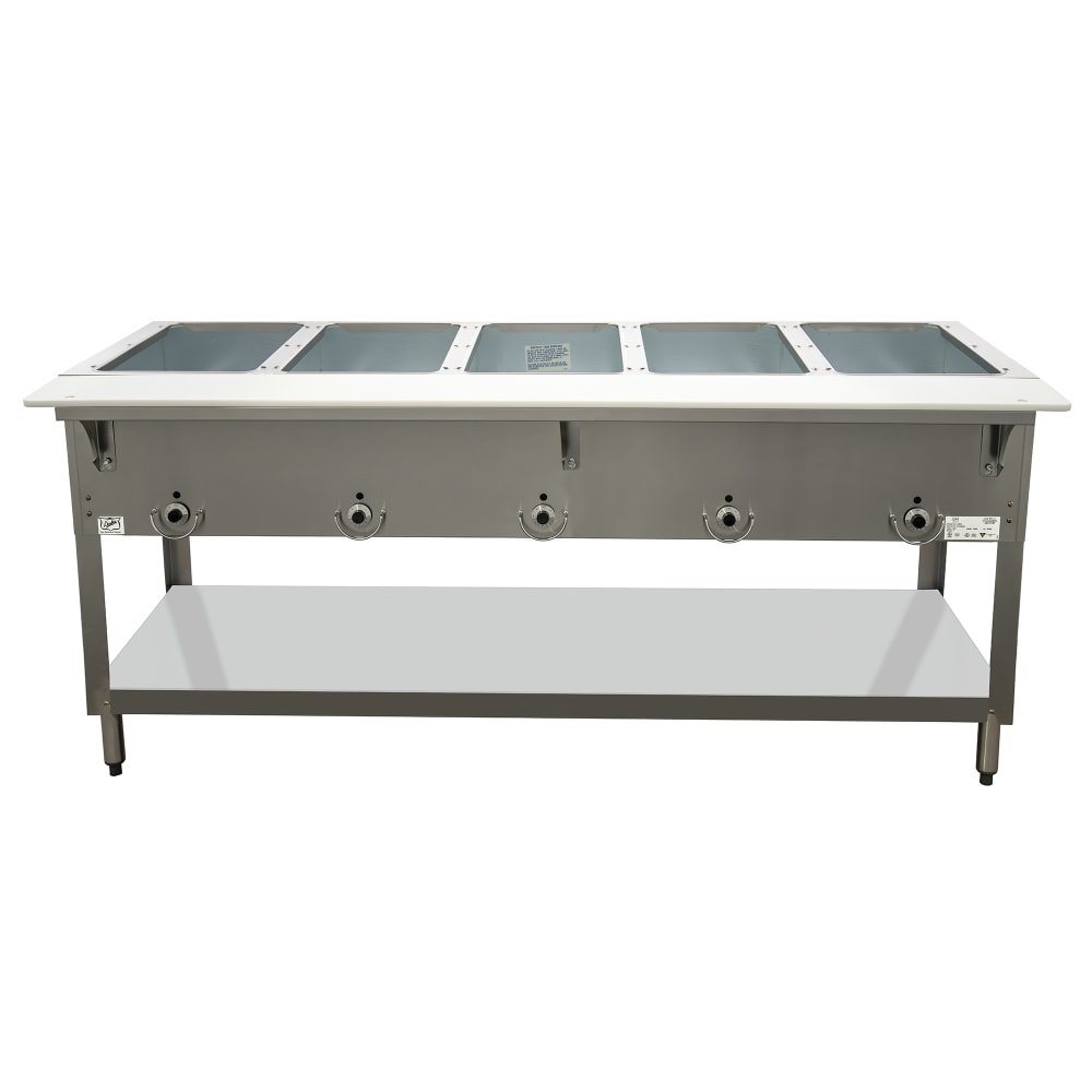 212-E305240 72 3/8" Hot Food Table w/ (5) Wells & Cutting Board, 240v/1ph