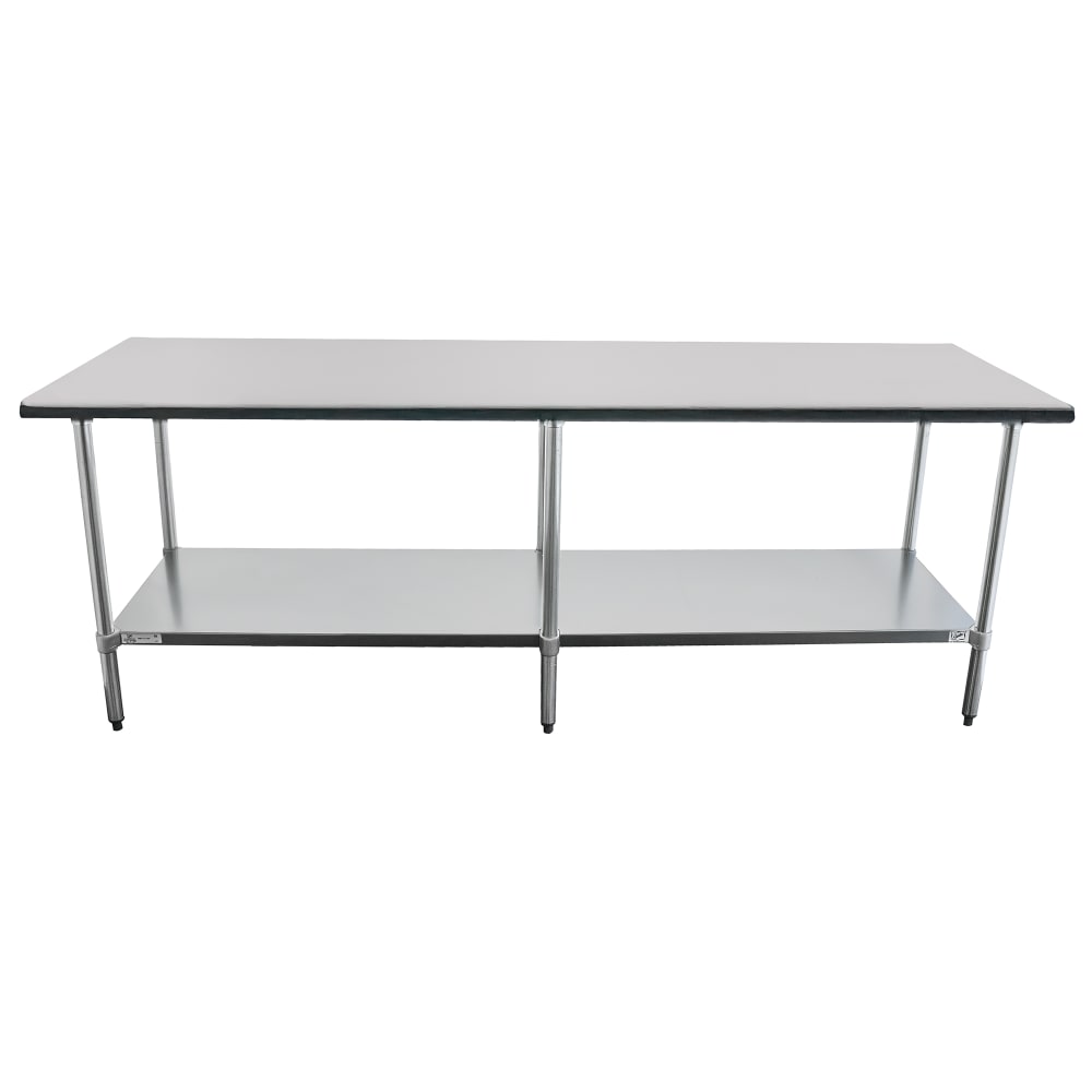 212-416S24962R 96" 16 ga Work Table w/ Undershelf & 400 Series Stainless Top, 1 1/8&quot...