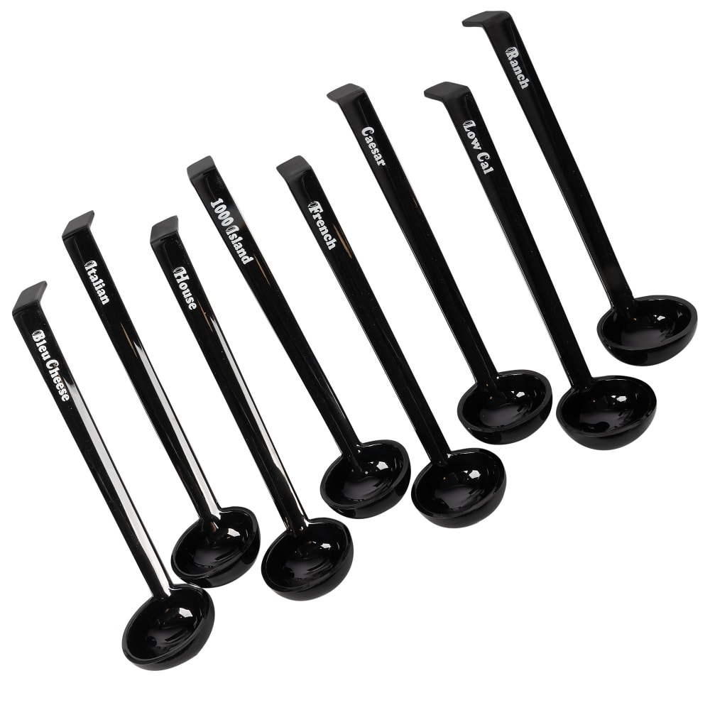 144-LD105A110 1 oz Camwear® Salad Dressing Ladle Assortment Pack - Plastic, Black