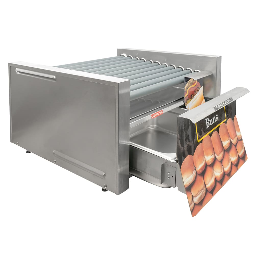 062-30SCBDE 30 Grill-Max® Hot Dog Roller Grill w/ Thermostatic Controls - Slanted Top, 120v