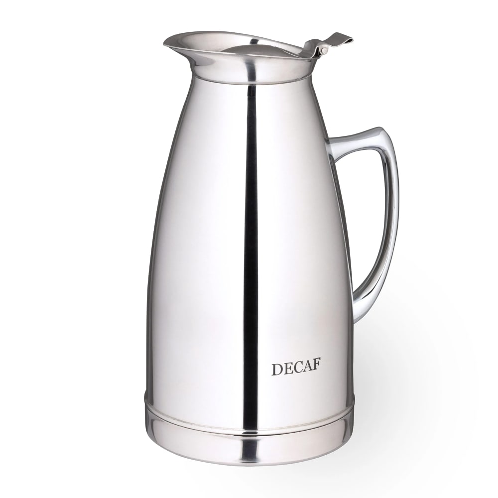 017-4054DECAF 1 1/2 qt Insulated Pitcher Server w/ Decaffeinated Crest, Stainless