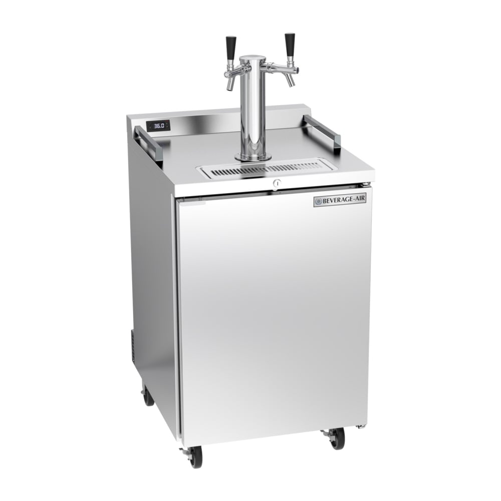 118-DZ24HC1S 24" Kegerator Beer Dispenser w/ (4) 1/6 Keg Capacity - (1) Column, Stainless St...