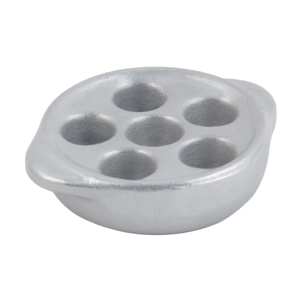 017-5052P 4 1/4" Snail Dish, 6 Hole, Aluminum/Pewter Glo