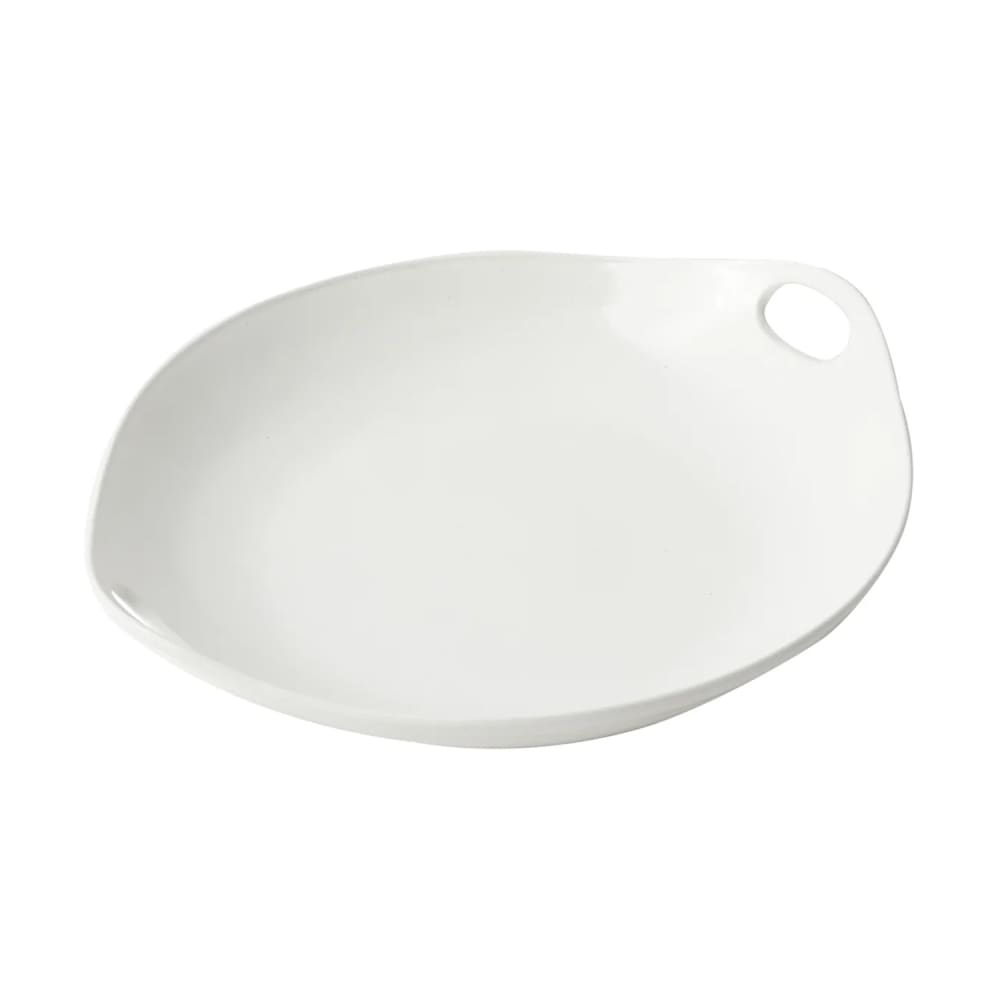 017-9933SWH 10 1/4" Chopstick Plate, Aluminum/White