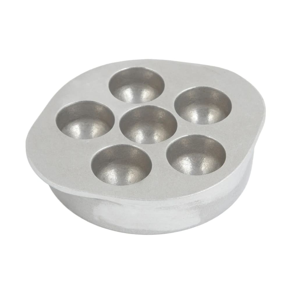 017-5028P 5 3/4" Snail Dish, 6 Hole, Aluminum/Pewter Glo