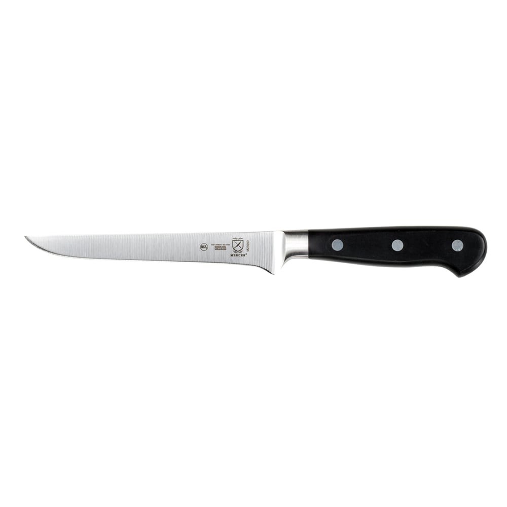 132-M23550 6" Stiff Boning Knife - Black Ergonomic Delrin® Handle, High-Carbon German Steel