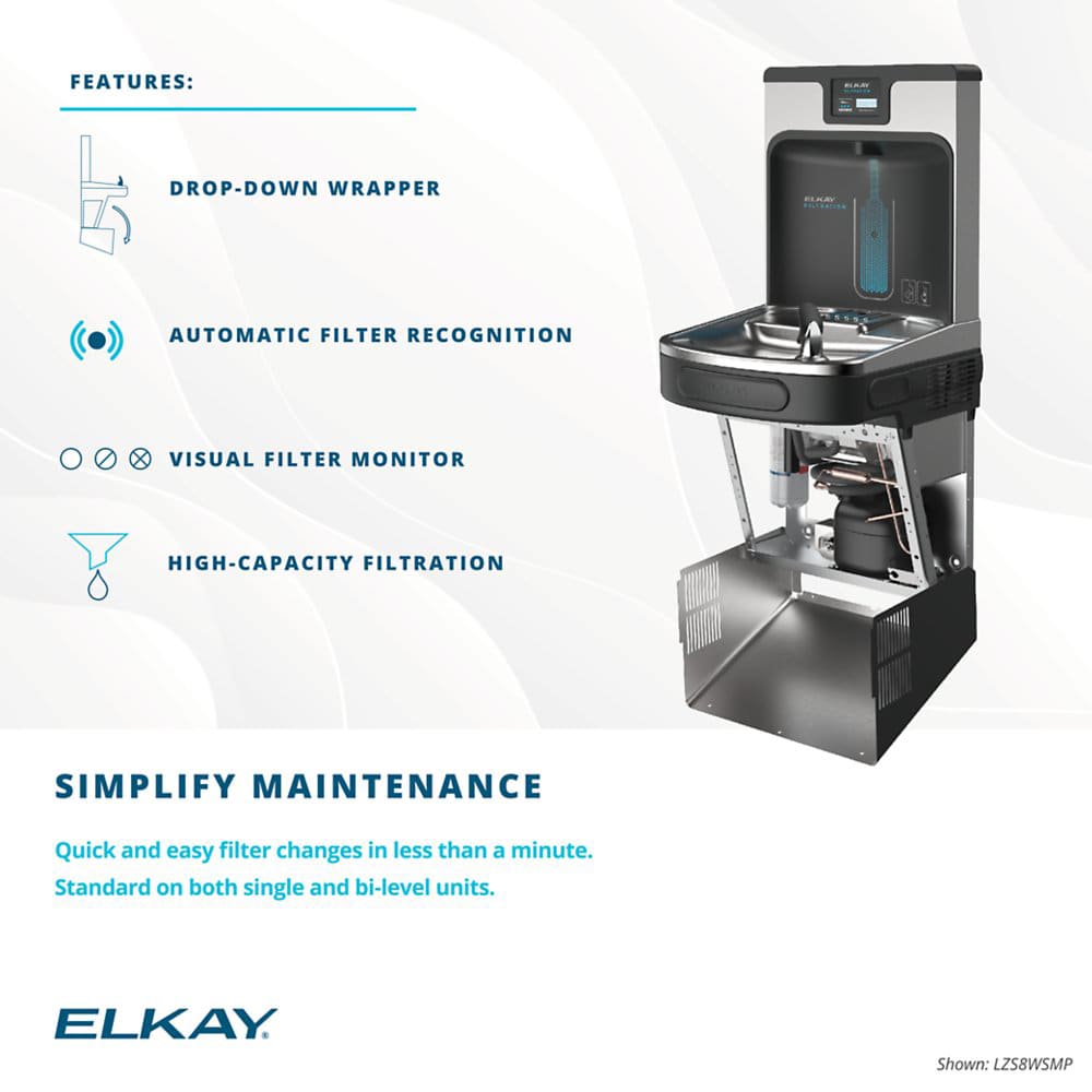実物　PECL FLOWTATION Elkay LZ8WSSSMC Wall Mount Bottle Filling Station