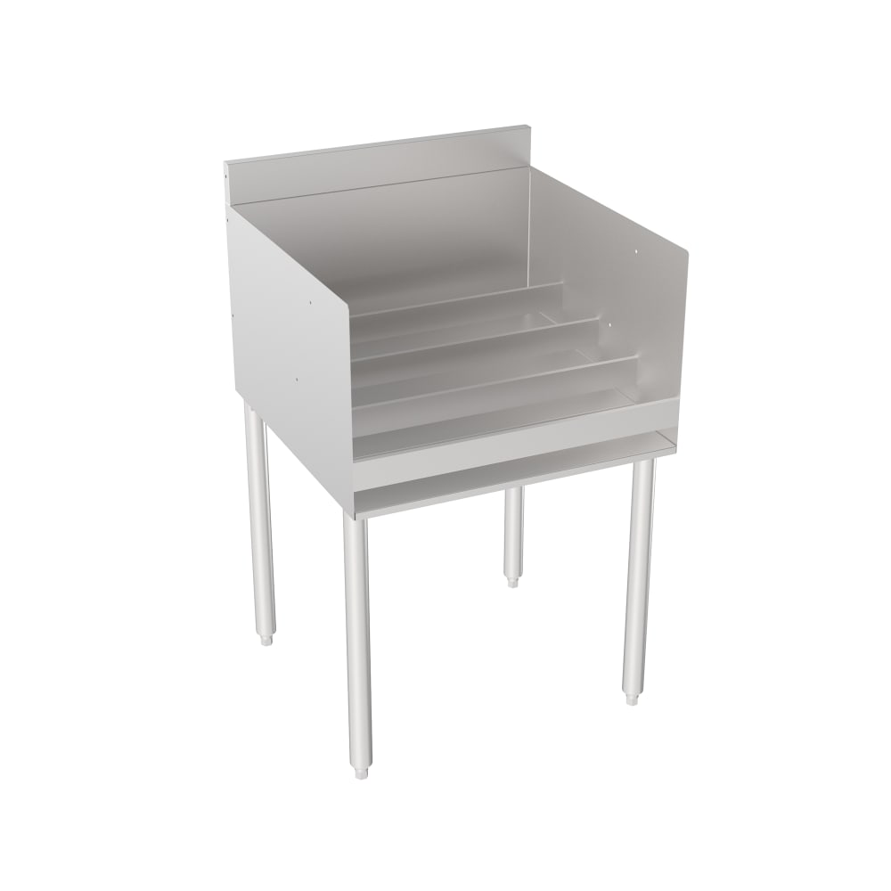 381-1824RD Silver Series Raised Liquor Display - Holds 28 Bottles, 3" Back Splash, 24"...