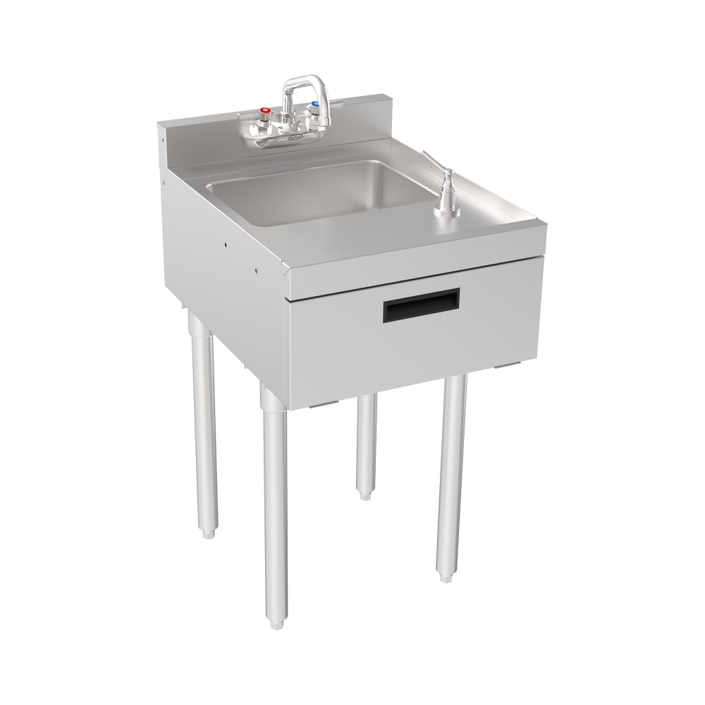 381-1818ST 18" Silver Series 1 Compartment Sink w/ 10"L x 14"W Bowl, 9 1/2" D...