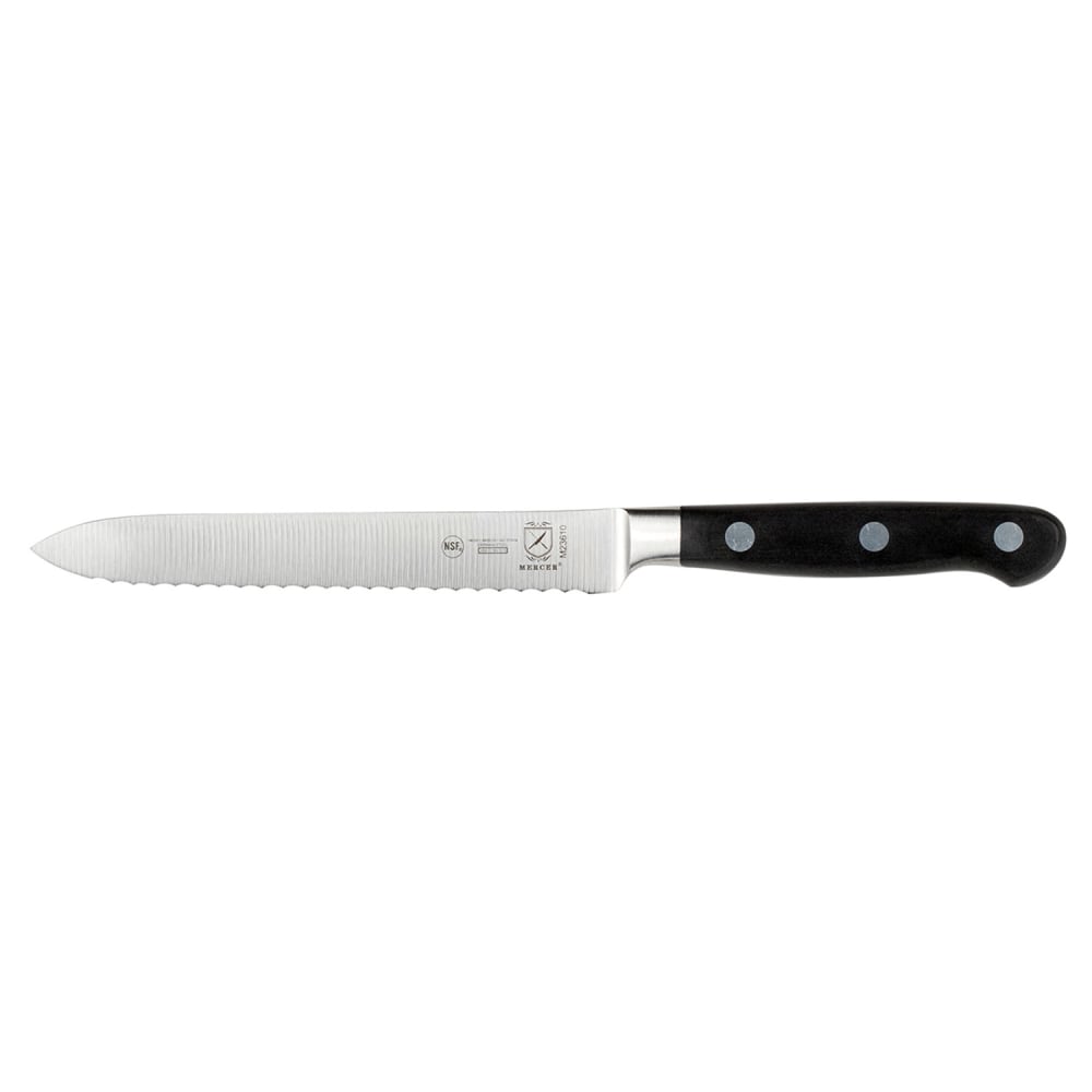 132-M23610 5" Tomato Knife w/ Black Ergonomic Delrin® Handle, High-Carbon German Steel