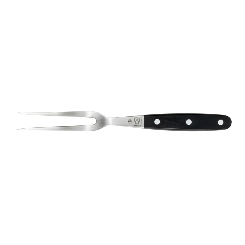 132-M23620 6" Carving Fork w/ Black Ergonomic Delrin® Handle, High-Carbon German Steel