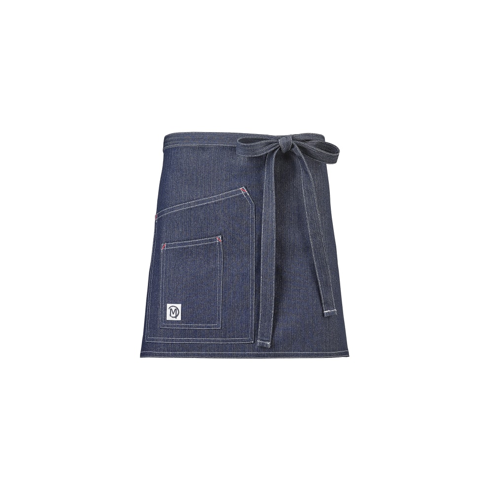132-M63202DEN 2 Pocket Waist Apron - 28 3/4" x 16 1/4", Cotton, Indigo