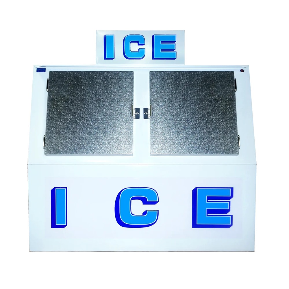 259-600ADR290 70 1/4" Outdoor Slanted Ice Merchandiser w/ (60) 20 lb Bag Capacity - Solid Do...